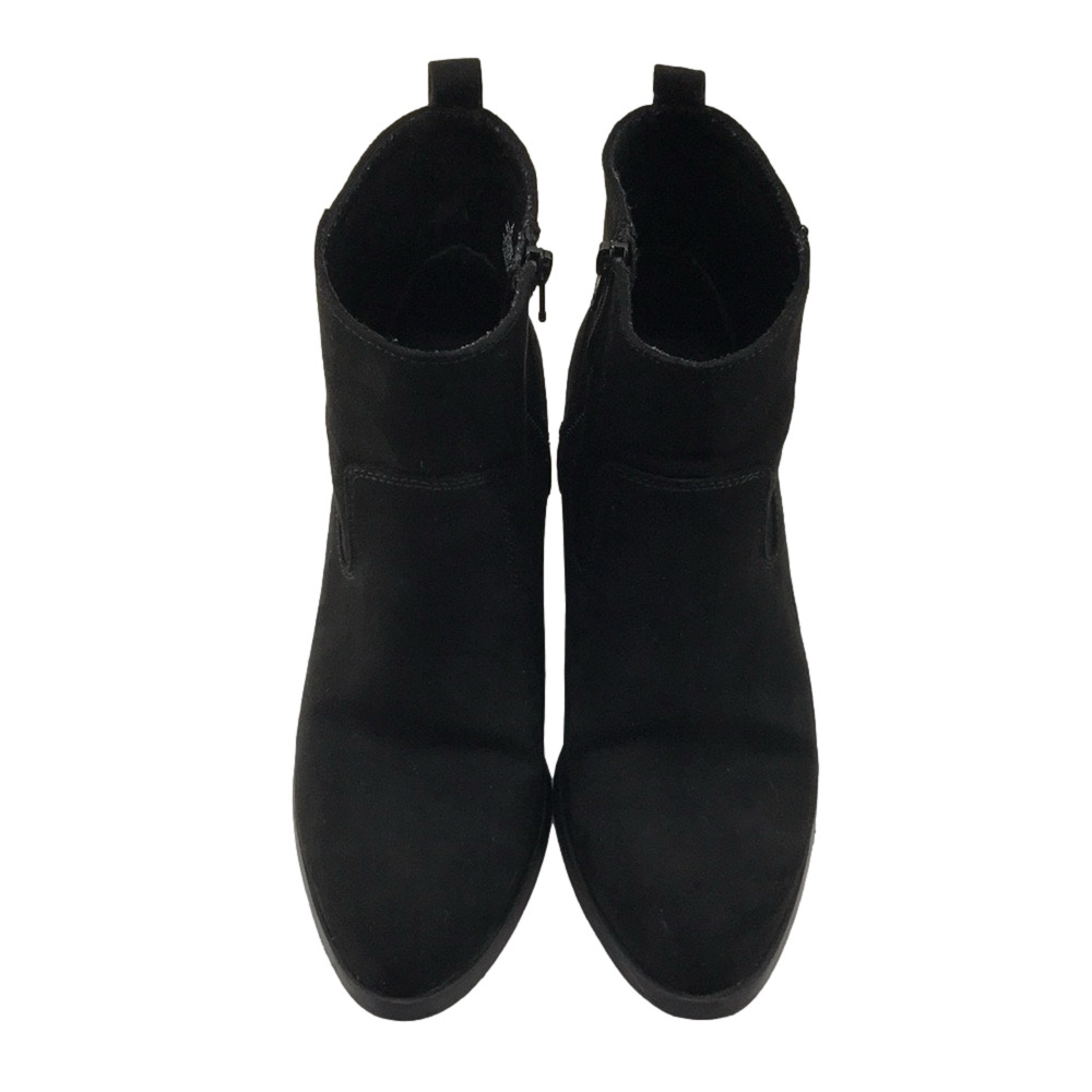 OLD NAVY—BLACKJACK—Faux Suede SideZip Chunky Stacked Heel Western Ankle Bootie—8 - Picture 10 of 17